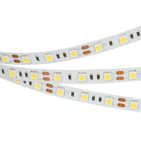 Лента светодиодная RT 2-5000 12V White5500 2x (5060, 300 LED, LUX) (Arlight, 14.4 Вт/м, IP20)