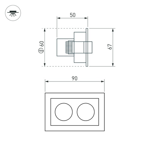 Светильник MS-ORIENT-BUILT-TURN-TC-S67x90-5W Warm3000 (WH-BK, 30 deg, 230V) (Arlight, IP20 Металл, 5 лет)