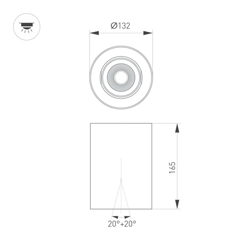 Светильник SP-FOCUS-R132-24W Warm3000 (BK, 24 deg, 230V) (Arlight, IP54 Металл, 5 лет)