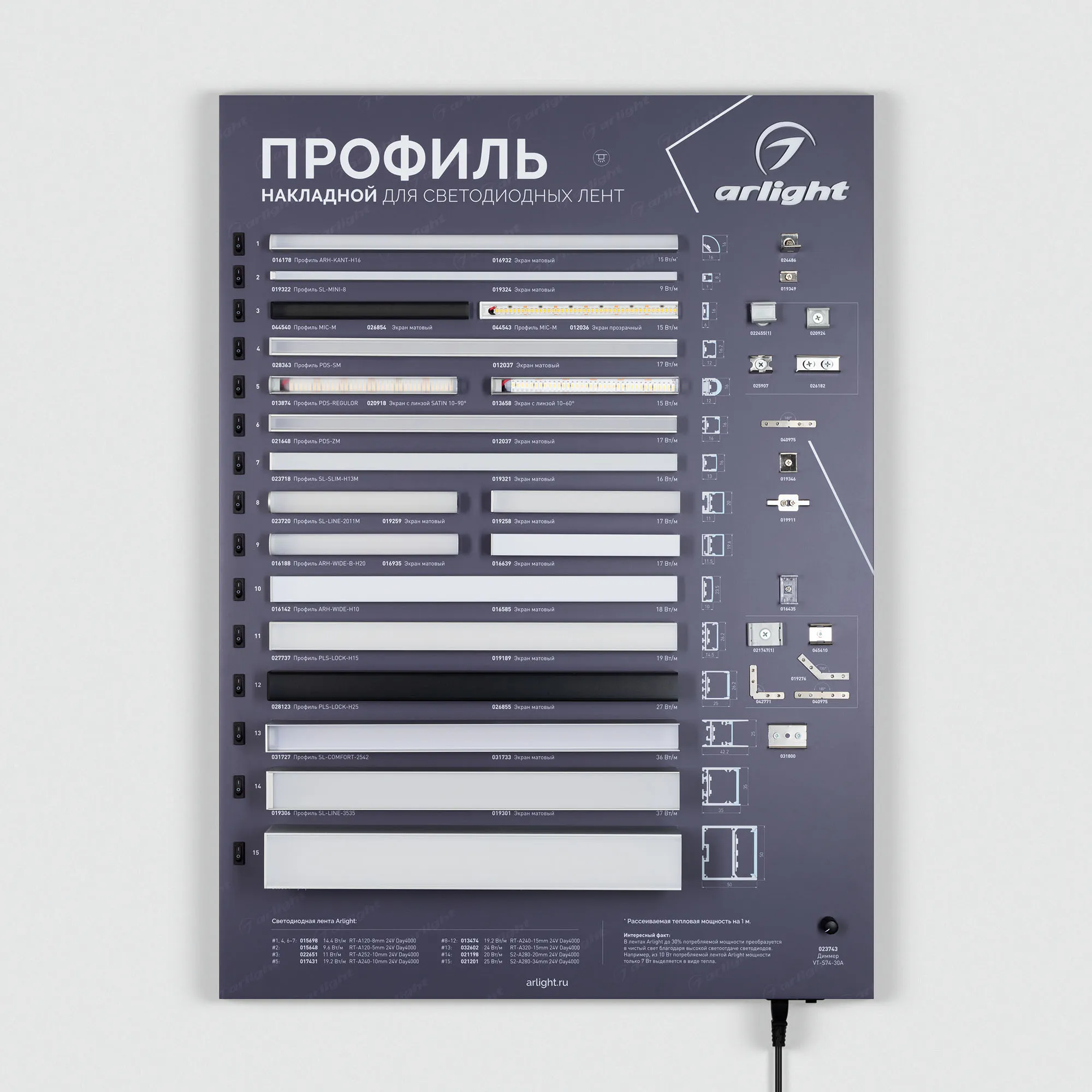 Стенд Профиль накладной ARL-04-830x600mm (230V) (Arlight, -) - изображение товара