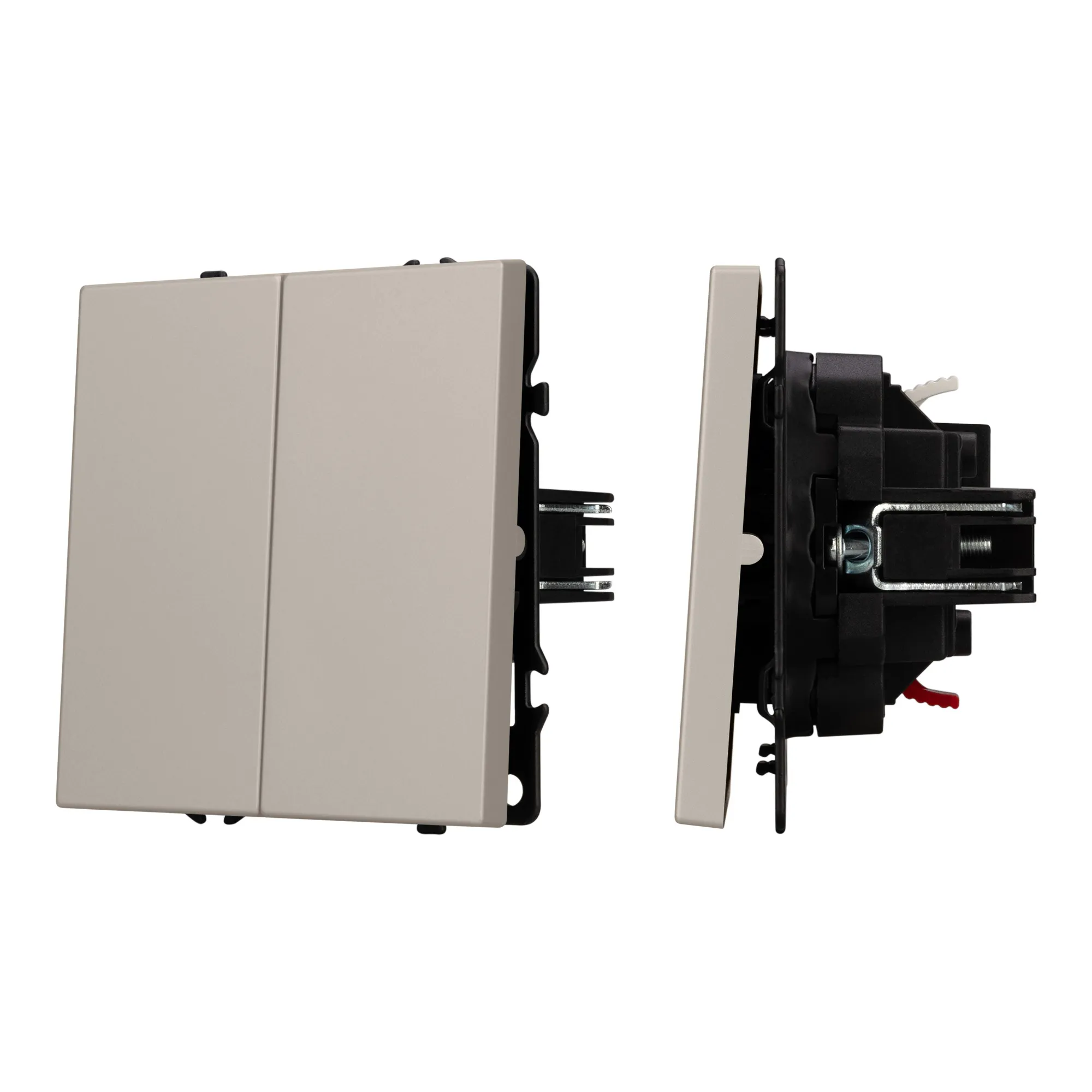 Механизм выключателя двухклавишный непроходной SWT-NOBE-MK02-SFPL-CA (230V, 10A) (Arlight, Кашемир)